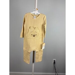 Disney Baby Cloud Island Winnie the Pooh Waffle Knit Union Suit Yellow 12M NEW
